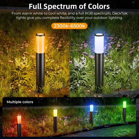 ShineCrag LED (light emitting diode) lighting fixtures, Smart Pathway Lights 2100LM, RGBAI/Cool/Warm White, Aluminum Wired Landscape Lighting IP65 Waterproof Works with Wi-Fi APP/Voice/Remote Control for Outdoor Yard, Garden, Walkway