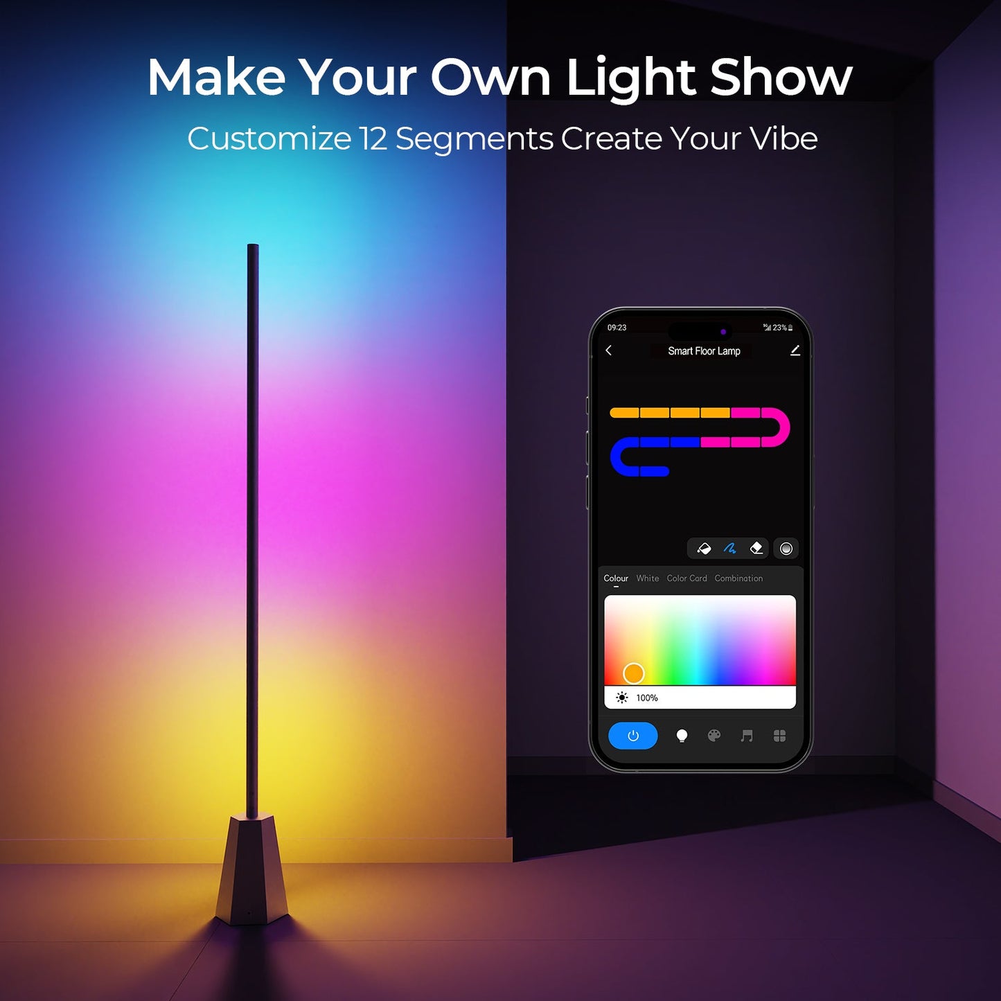ShineCrag  RGBWW Smart Corner Floor Lamp