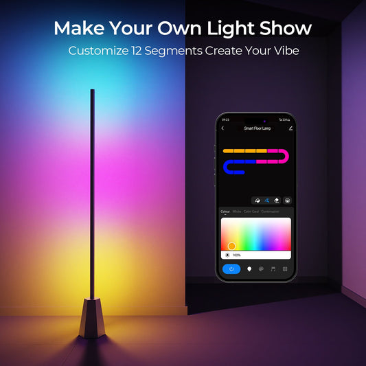 ShineCrag  RGBWW Smart Corner Floor Lamp