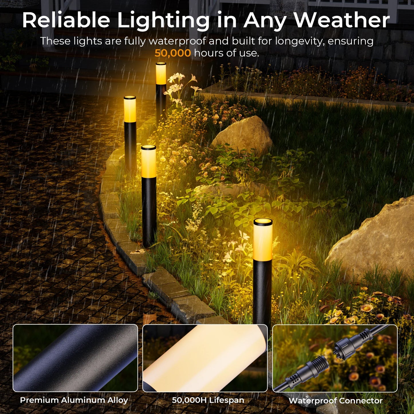 ShineCrag LED (light emitting diode) lighting fixtures, Smart Pathway Lights 2100LM, RGBAI/Cool/Warm White, Aluminum Wired Landscape Lighting IP65 Waterproof Works with Wi-Fi APP/Voice/Remote Control for Outdoor Yard, Garden, Walkway