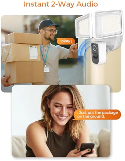 ShineCrag Outdoor LED Safety Lamps for Home Security Wired Motion Detection 2-Way Audio Camera 2K and 150dB Siren 4230 lm 2.4G&5G WiFi Alexa-Compatible 3000-5000K 24/7 Recording
